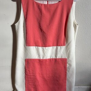 Zara Coral and White Mini Dress